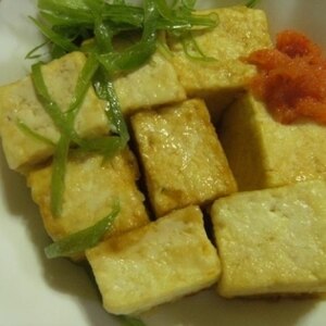 しっとり美味しい☆塩豆腐の明太子バター醤油炒め